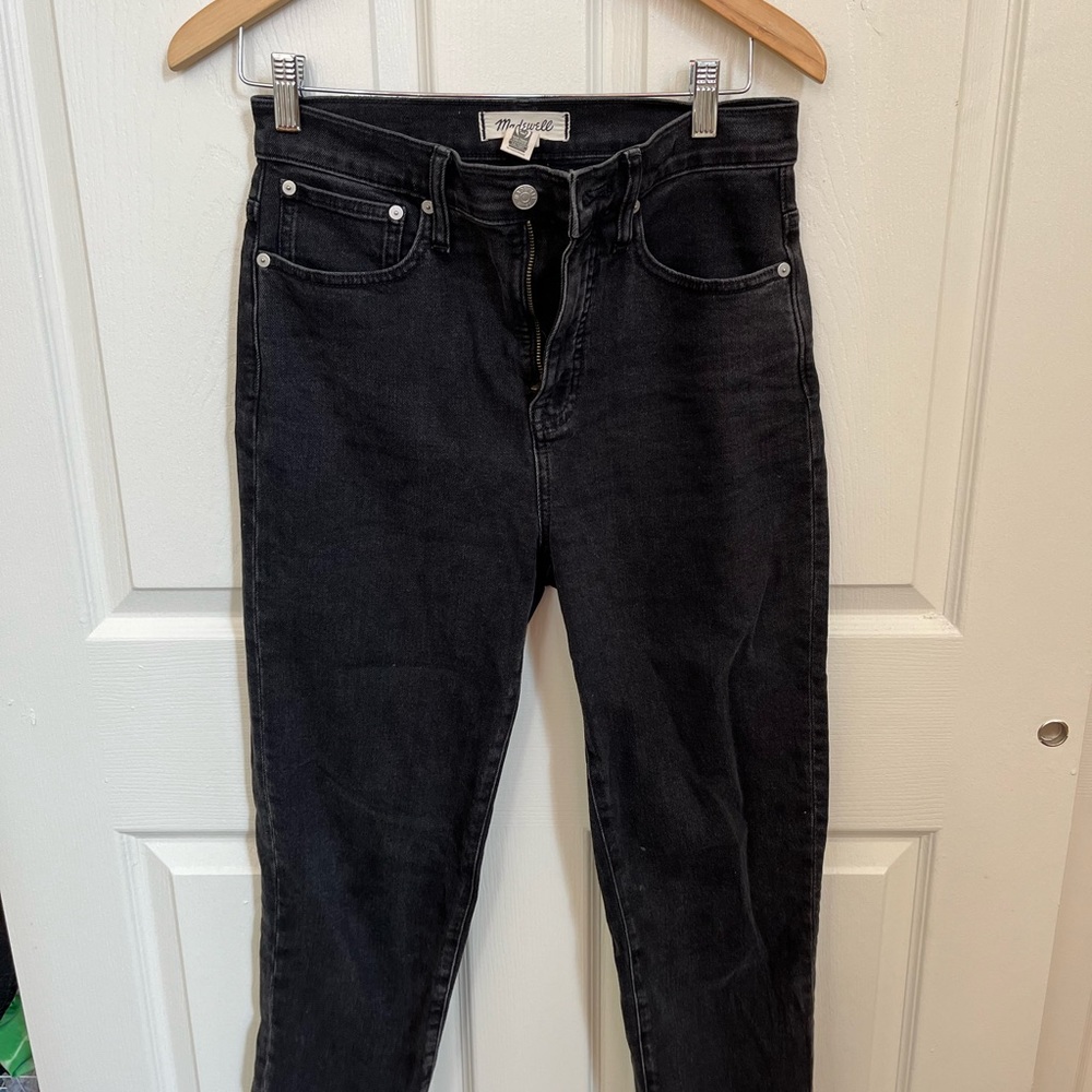 Madewell black classic straight jean